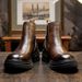 European Warm Series Genuine Short High-top British Style First Layer Cowhide Men's Martin Boots Thick-soled Height-increasing_vogvips.com