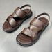 Men's Made Of Genuine Leather Summer Cowhide Beach Shoes, 2025 New Model, Driving External Wear, With Anti Slip_vogvips.com