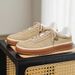 Men's Retro German Trainer Low-Top Sneakers Clean Fit Casual Leather White Shoes With Suede Heel Detail_vogvips.com