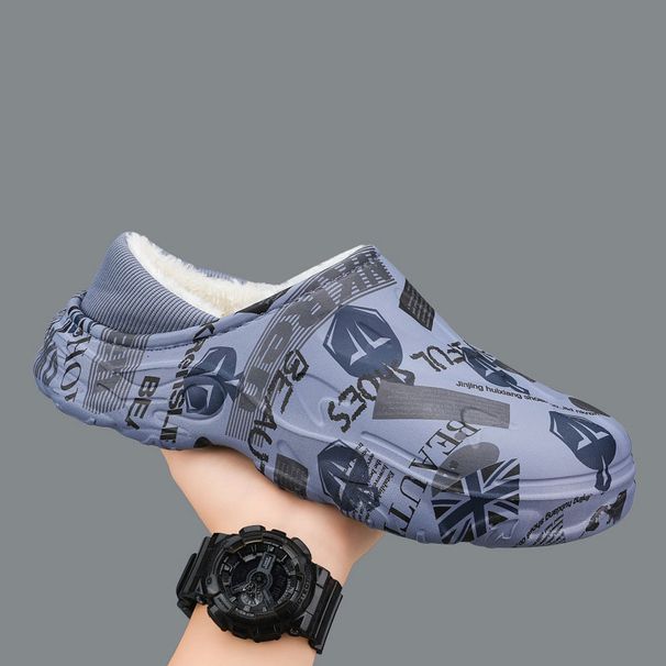 2025 Winter New Stylish Men Slippers Warm Home Slippers Non-Slip Male Cotton Shoes Waterproof Soft EVA Fashion Slippers Big Size_vogvips.com
