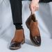 New Fashion Retro Martin Boots Men's Thick Sole Lace-up Business Leather Men's Boots Round Toe Thick Sole High Top Leather Boots Chelsea Short Boots_vogvips.com