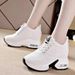 2023 New Women's Height-Increasing White Sneakers, Breathable Mesh Casual Sports Shoes, Wholesale In Stock_vogvips.com