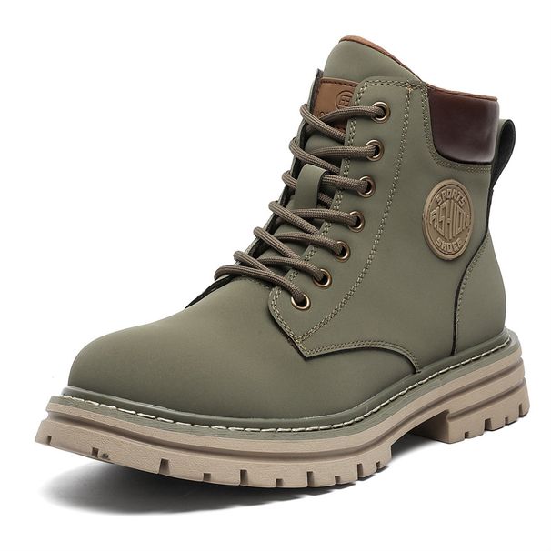 Martin Boots Men's High-top Locomotive Boots Medium-top Tooling Shoes Rhubarb Boots_vogvips.com