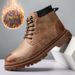 Autumn Winter Martin Men Business Casual High Top Shoes Fleece Lined Cotton Cowhide Work Outdoor Short Leather Boots_vogvips.com