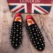 European Station Fashion Men's Shoes New Leather Casual Loafer Shoes Trendy Rivet Crystal Diamond Men's Shoes With Low Top Casual Shoes_vogvips.com