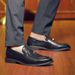New Fashion Genuine Leather Tassel Business Casual Loafer Shoes For Men Black Business Formal Leather Shoes For Daily Office Casual Men's Shoes For Dr_vogvips.com