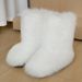 Women's Fur Boots, Warm Shoes, Imitation Fox Midsole, Imitation Raccoon Fur Grass, Winter Snow Boots_vogvips.com