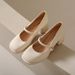 Soft-wind Casual Women's Shoes - Soft Leather, Thick Heel, Low Cut, Versatile For Daily Wear, Fashionable Small Leather Shoes_vogvips.com