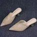 Rhinestone Closed-Toe Women, Thin Summer 2025 New High Heels, Crystal Heel Hollow Backless Mules For Women_vogvips.com