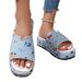 New Large One Word Drag Pattern Versatile Thick Bottom Height Increase Outdoor Wear Casual Beach Vacation Cool Slippers_vogvips.com