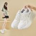 New Spring And Autumn Women's Breathable Mesh Sports Shoes, Korean Style Thick-soled Casual Soft-soled Running Dad Shoes_vogvips.com