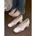 Super Beautiful Comfortable Bridesmaid Shoes For Daily Wear, Match With Dresses, Shallow French Style Gentle High Heels,_vogvips.com