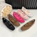 Women Lace Hollow‑Out Mary Jane Ballet Flats, Square Toe Adjustable Buckle Strap Design Breathable Mesh Upper Soft Flat Sole Ballerina Shoes_vogvips.com