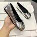Mirror Toe Split Women's Flat Shoes - Genuine Leather Round Toe Slip-Ons For Casual & Dressy Outfits (Silver, Beige, Black)_vogvips.com