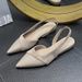 French Pointed Toe Flat Sandals Spring New Style Soft Bottom Slope Heel Side Open Large Size Women's Single Shoes_vogvips.com