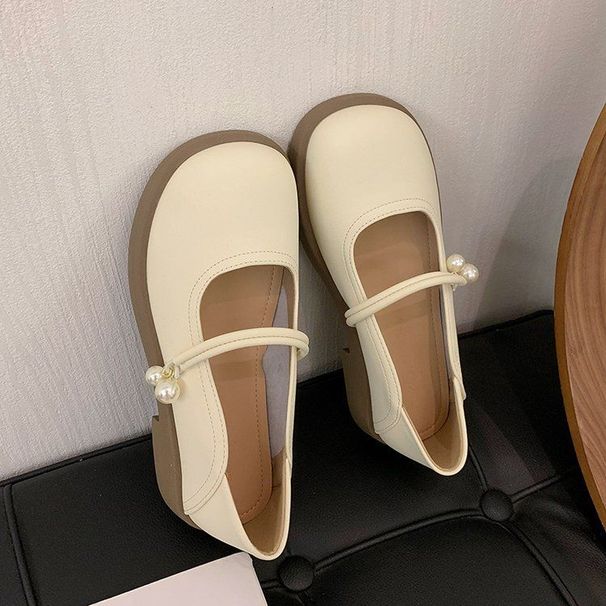 Mary Jane Women's Singles 2025 Summer New Fashionable, Versatile, Comfortable Internet Celebrity Soft Soled Bean Shoes_vogvips.com