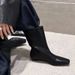 Korean Style Square Toe Flat Mid-Calf Short Versatile Fashion Single Wide Tube Slim Riding Boots Women_vogvips.com