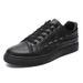 Casual Shoes Men's Hundred Sneakers Crocodile Leather Low Top Glossy Pure Black Board Shoes_vogvips.com