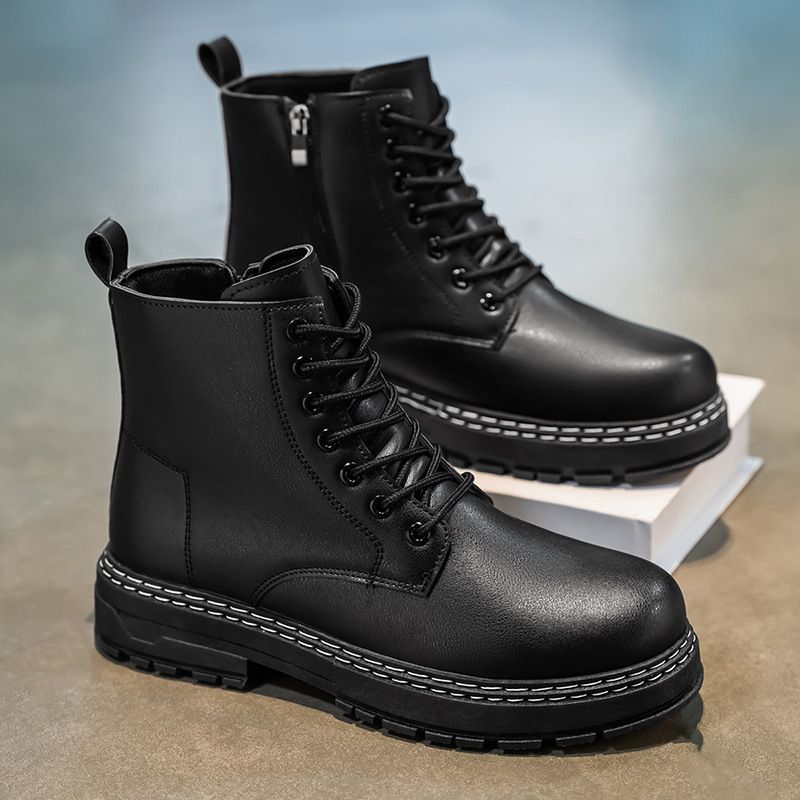 Martin Men's Spring 2025 New Fashion British Workwear Boots High Cut Thick Sole Casual Trend Versatile Leather Shoes_vogvips.com