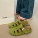 Mori Baotou Sandals For Women Wear Hollowed-out Half-slippers Woven Soft Flat-soled Pig Cage Shoes_vogvips.com