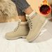 Women's Chunky Heel Ankle Boots With Faux Fur Lining - Slip-Resistant Round Toe Casual Winter Shoes For Women (Black, Brown, Beige, Pink, Yellow)_vogvips.com