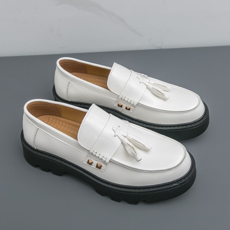 New Fashion Genuine Leather Tassel Business Casual Loafer Shoes For Men Black Business Formal Leather Shoes For Daily Office Casual Men's Shoes For Dr_vogvips.com