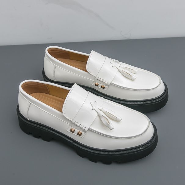 New Fashion Genuine Leather Tassel Business Casual Loafer Shoes For Men Black Business Formal Leather Shoes For Daily Office Casual Men's Shoes For Dr_vogvips.com