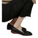 Round Head Tassel Black Soft Bottom Bean Shoes Thick Heel Low Heel Shoes Women's Casual Loafers Ladies Shoes_vogvips.com