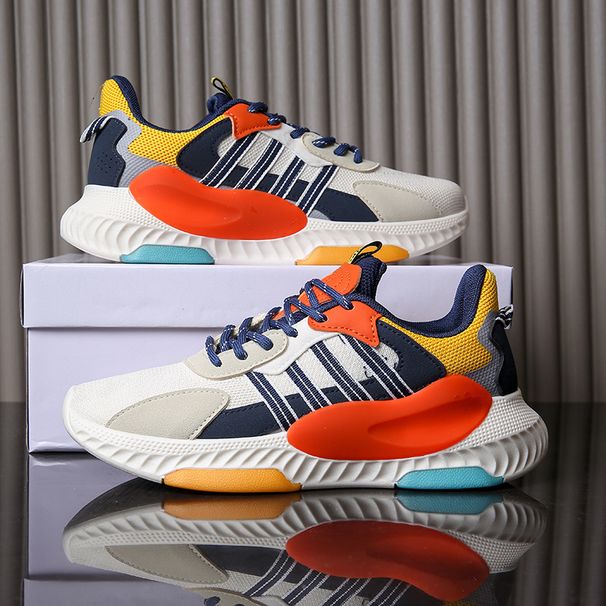 Breathable Couple Casual Shoes Men's And Women's Height-increasing Sports Shoes Trendy Flying Woven Running Shoes Women_vogvips.com
