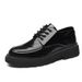 Euro Step 2025 Autumn Winter Men's Casual Business Formal Black Leather Big Korean Style Round Toe Work Suit Shoes_vogvips.com