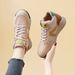 Soft Leather Dad Shoes For Women 2023 Spring And Autumn High-Top Thick-Soled Running Sneakers Winter Fleece-Lined Soft Sole Cortez Shoes Comfortable_vogvips.com
