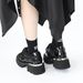 2024 Women's Punk Style Leather Shoes Lace-up Heel Platform Female Gothic Ankle Boots PU Metal Decor Thick Bottom_vogvips.com