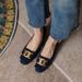 2025 French Retro Metal-buckle Small Square Toe Single Shoes For Women With Medium Heels_vogvips.com