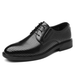 Men's Black Leather Oxford Dress Shoes British Style Business Formal_vogvips.com