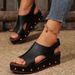 Women's Summer Platform Fish Mouth Sandals Large Size Velcro Fish Mouth Sandals_vogvips.com