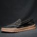 Straight Bean Leather, One Foot, Men's Lazy Shoes, Trendy And Fashionable Thick Soled Loafers_vogvips.com