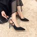 Super Shiny Beaded Pointed Toe High Heels For Women, 2026 Autumn New Fashionable Open-Back Fashion Sandals, Feminine And_vogvips.com