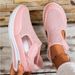 Women's Shoes Large Size Casual Shoes Flying Woven Breathable Mesh Shoes Velcro Mother Shoes Soft Sole Single Shoes_vogvips.com