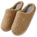 2025 New Cotton Women's Winter Home Furnishings Indoor Thick Bottom Warm Grid Plush Slippers For Men_vogvips.com