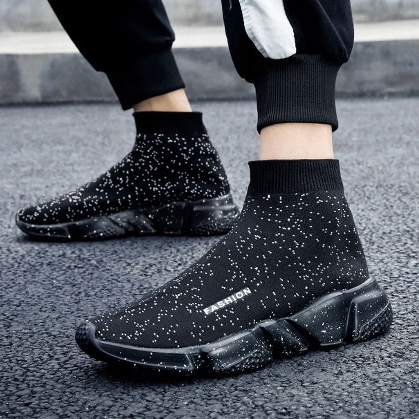 2023 For Men And Women Of The Same Style Slip-on Men's Casual Sports Breathable Lightweight High-top Sock Shoes_vogvips.com