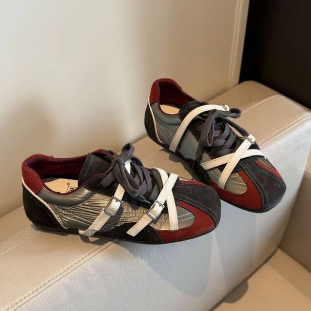 Retro Color-Block German Training 2026 Autumn New Thick-Soled Velcro Sports Casual Soft-Soled Lightweight Women's Shoes_vogvips.com