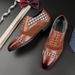 New Black And White Color-block Carved Brick Men's Shoes For Men's Business Leather British Derby Shoes Pointed Toe Banquet Wedding Leather Shoes_vogvips.com