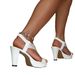 2026 Summer New White Shiny Cro-Cutout Sandal For Women With Square Chunky Heel, Open Toe, And Single Strap High_vogvips.com