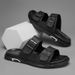 Men Slippers Sneaker Leather Men's Sneakers Summer Beach Shoes For Male Large Size Black Casual Sandals_vogvips.com