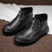 High-top Men's Shoes For Autumn, Slip-on Waterproof Non-slip Sports Sneakers With Thick Soles And Internal Height_vogvips.com