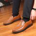 Mens Fashion British Style Classic Casual Cowhide Black Hot Sale Breathable Business Slip-on Men Leather Shoes Big Size_vogvips.com