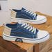 Breathable Canvas Sneakers For Teens - Lightweight Low-Top Casual Shoes With Comfortable Rubber Sole, Fashionable & Versatile For Everyday Wear_vogvips.com