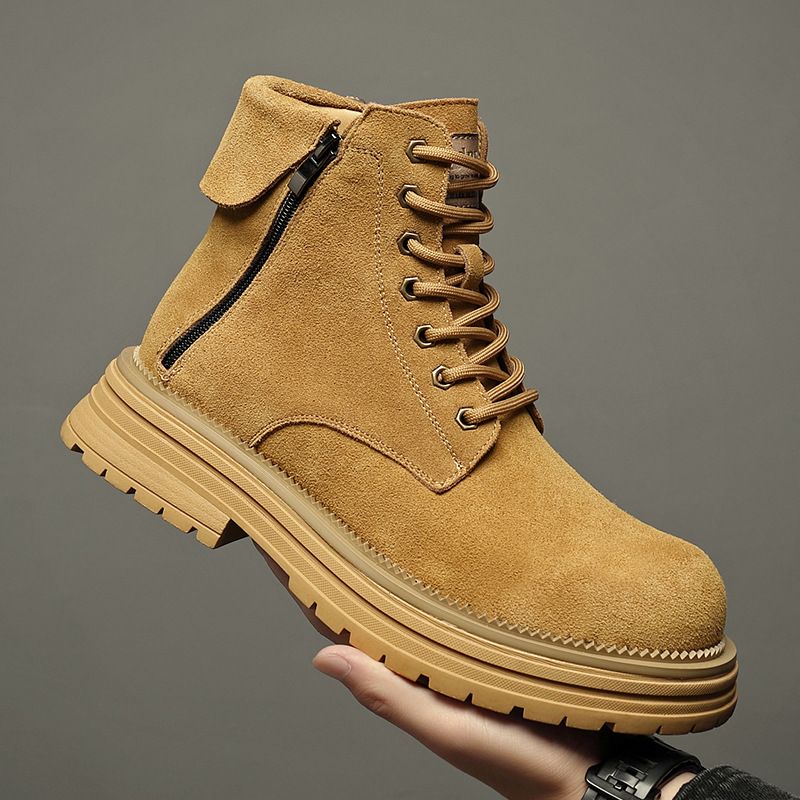 Tooling Boots Men's Outdoor Martin Boots Men's Big Head Big Yellow Boots Fur Retro Men's Boots_vogvips.com