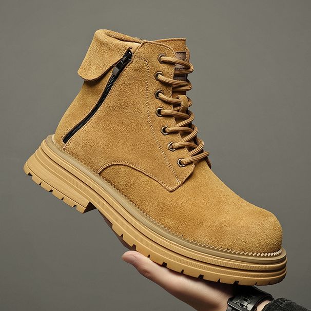 Tooling Boots Men's Outdoor Martin Boots Men's Big Head Big Yellow Boots Fur Retro Men's Boots_vogvips.com