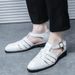Men's Shoes Hot Selling Leather Sandals Retro Sandals Men's Summer Casual Shoes Outer Wear Buckle Hollow Leather Shoes Men_vogvips.com